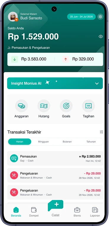 Monius dashboard preview