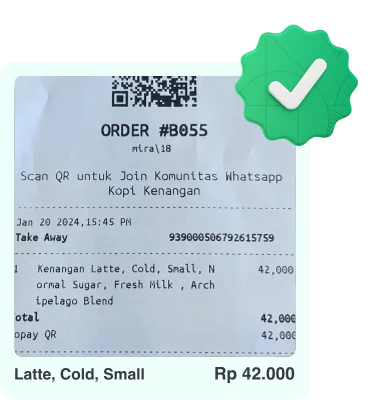 Receipt coffee order